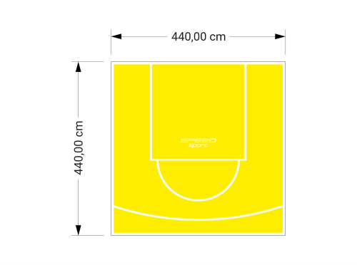 19M2/440X440CM ŻÓŁTE BOISKO DO KOSZYKÓWKI SPEEDSPORT HEXA POWER PRO