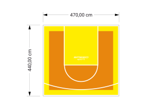 21M2/440X470CM POMARAŃCZOWO-ŻÓŁTE BOISKO DO KOSZYKÓWKI SPEEDSPORT HEXA POWER PRO