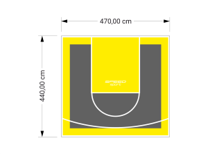 21M2/440X470CM GRAFITOWO-ŻÓŁTE BOISKO DO KOSZYKÓWKI SPEEDSPORT HEXA POWER PRO