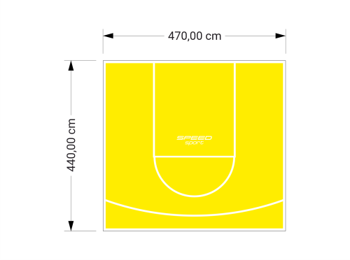 21M2/440X470CM ŻÓŁTE BOISKO DO KOSZYKÓWKI SPEEDSPORT HEXA POWER PRO