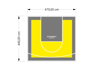 21M2/440X470CM ŻÓŁTO-GRAFITOWE BOISKO DO KOSZYKÓWKI SPEEDSPORT HEXA POWER PRO