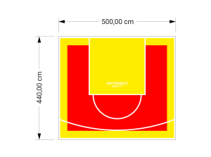 22M2/440X500CM CZERWONO-ŻÓŁTE BOISKO DO KOSZYKÓWKI SPEEDSPORT HEXA POWER PRO