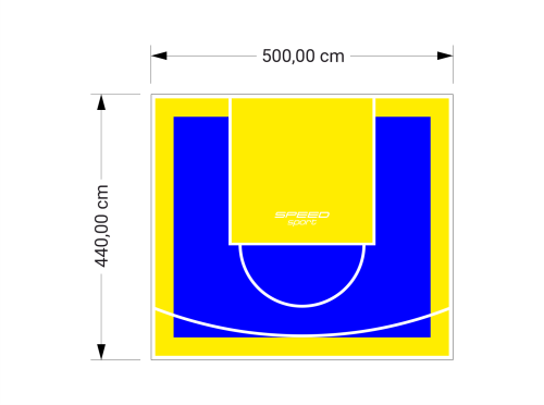 22M2/440X500CM NIEBIESKO-ŻÓŁTE BOISKO DO KOSZYKÓWKI SPEEDSPORT HEXA POWER PRO