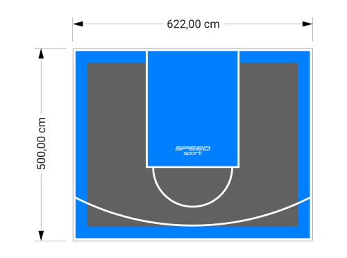 31M2/500X622CM GRAFITOWO-BŁĘKITNE BOISKO DO KOSZYKÓWKI SPEEDSPORT HEXA POWER PRO