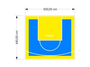 22M2/440X500CM BŁĘKITNO-ŻÓŁTE BOISKO DO KOSZYKÓWKI SPEEDSPORT HEXA POWER PRO