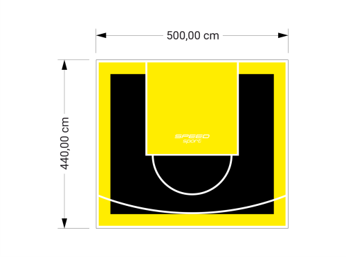 22M2/440X500CM CZARNO-ŻÓŁTE BOISKO DO KOSZYKÓWKI SPEEDSPORT HEXA POWER PRO