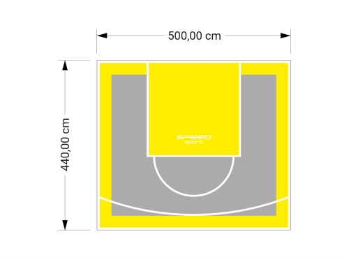 22M2/440X500CM SZARO-ŻÓŁTE BOISKO DO KOSZYKÓWKI SPEEDSPORT HEXA POWER PRO