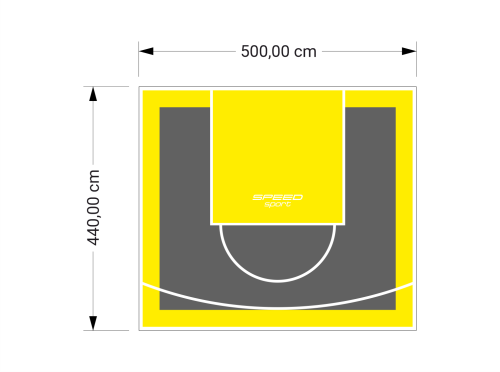 22M2/440X500CM GRAFITOWO-ŻÓŁTE BOISKO DO KOSZYKÓWKI SPEEDSPORT HEXA POWER PRO