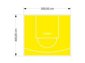 22M2/440X500CM ŻÓŁTE BOISKO DO KOSZYKÓWKI SPEEDSPORT HEXA POWER PRO
