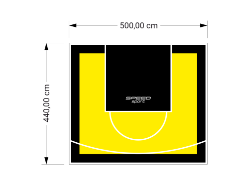 22M2/440X500CM ŻÓŁTO-CZARNE BOISKO DO KOSZYKÓWKI SPEEDSPORT HEXA POWER PRO