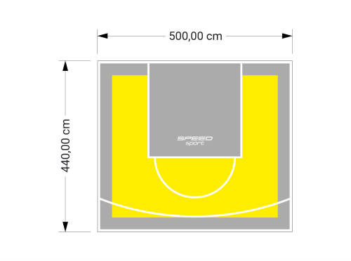 22M2/440X500CM ŻÓŁTO-SZARE BOISKO DO KOSZYKÓWKI SPEEDSPORT HEXA POWER PRO