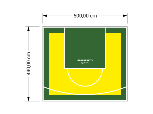 22M2/440X500CM ŻÓŁTO-ZIELONE BOISKO DO KOSZYKÓWKI SPEEDSPORT HEXA POWER PRO