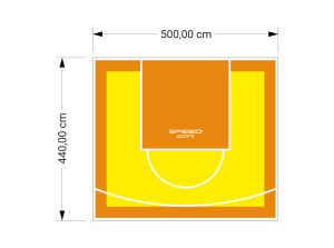22M2/440X500CM ŻÓŁTO-POMARAŃCZOWE BOISKO DO KOSZYKÓWKI SPEEDSPORT HEXA POWER PRO