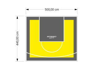 22M2/440X500CM ŻÓŁTO-GRAFITOWE BOISKO DO KOSZYKÓWKI SPEEDSPORT HEXA POWER PRO