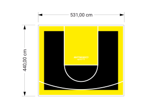 23M2/440X531CM CZARNO-ŻÓŁTE BOISKO DO KOSZYKÓWKI SPEEDSPORT HEXA POWER PRO