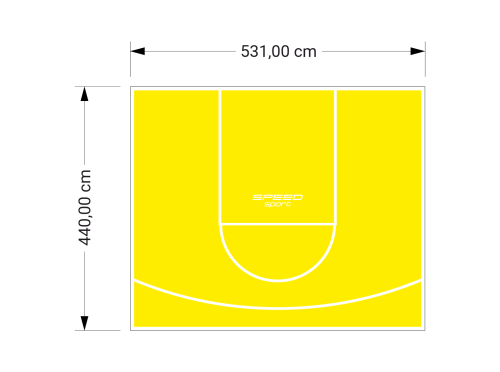 23M2/440X531CM ŻÓŁTE BOISKO DO KOSZYKÓWKI SPEEDSPORT HEXA POWER PRO