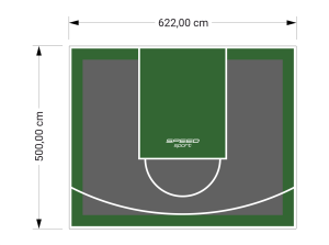 31M2/500X622CM GRAFITOWO-ZIELONE BOISKO DO KOSZYKÓWKI SPEEDSPORT HEXA POWER PRO