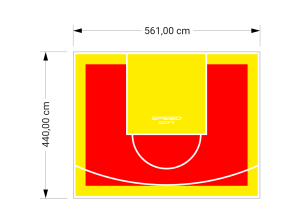 25M2/440X561CM CZERWONO-ŻÓŁTE BOISKO DO KOSZYKÓWKI SPEEDSPORT HEXA POWER PRO