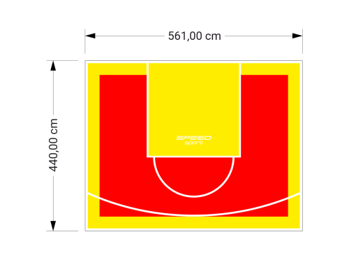 25M2/440X561CM CZERWONO-ŻÓŁTE BOISKO DO KOSZYKÓWKI SPEEDSPORT HEXA POWER PRO