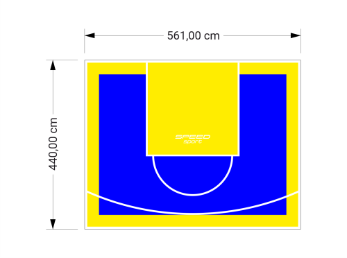 25M2/440X561CM NIEBIESKO-ŻÓŁTE BOISKO DO KOSZYKÓWKI SPEEDSPORT HEXA POWER PRO