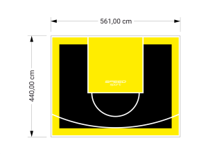 25M2/440X561CM CZARNO-ŻÓŁTE BOISKO DO KOSZYKÓWKI SPEEDSPORT HEXA POWER PRO