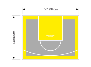 25M2/440X561CM SZARO-ŻÓŁTE BOISKO DO KOSZYKÓWKI SPEEDSPORT HEXA POWER PRO