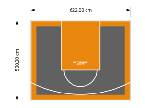 31M2/500X622CM GRAFITOWO-POMARAŃCZOWE BOISKO DO KOSZYKÓWKI SPEEDSPORT HEXA POWER PRO