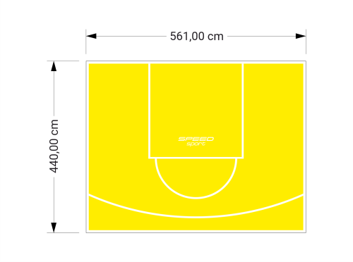 25M2/440X561CM ŻÓŁTE BOISKO DO KOSZYKÓWKI SPEEDSPORT HEXA POWER PRO