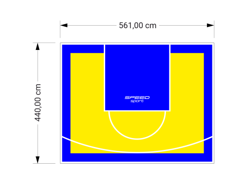 25M2/440X561CM ŻÓŁTO-NIEBIESKIE BOISKO DO KOSZYKÓWKI SPEEDSPORT HEXA POWER PRO