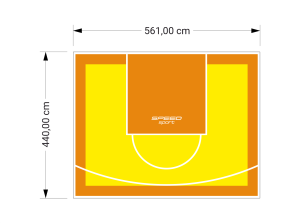 25M2/440X561CM ŻÓŁTO-POMARAŃCZOWE BOISKO DO KOSZYKÓWKI SPEEDSPORT HEXA POWER PRO