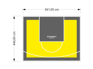 25M2/440X561CM ŻÓŁTO-GRAFITOWE BOISKO DO KOSZYKÓWKI SPEEDSPORT HEXA POWER PRO