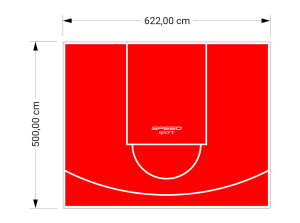 31M2/500X622CM CZERWONE BOISKO DO KOSZYKÓWKI SPEEDSPORT HEXA POWER PRO