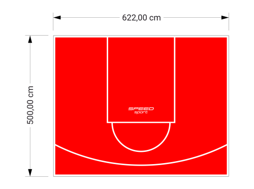 31M2/500X622CM CZERWONE BOISKO DO KOSZYKÓWKI SPEEDSPORT HEXA POWER PRO