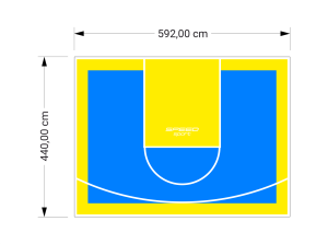 26M2/440X592CM BŁĘKITNO-ŻÓŁTE BOISKO DO KOSZYKÓWKI SPEEDSPORT HEXA POWER PRO