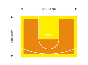 26M2/440X592CM POMARAŃCZOWO-ŻÓŁTE BOISKO DO KOSZYKÓWKI SPEEDSPORT HEXA POWER PRO
