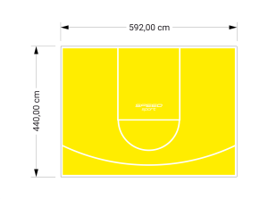26M2/440X592CM ŻÓŁTE BOISKO DO KOSZYKÓWKI SPEEDSPORT HEXA POWER PRO