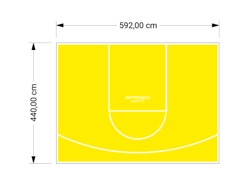 26M2/440X592CM ŻÓŁTE BOISKO DO KOSZYKÓWKI SPEEDSPORT HEXA POWER PRO
