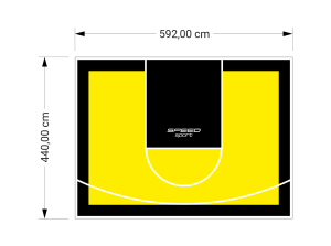 26M2/440X592CM ŻÓŁTO-CZARNE BOISKO DO KOSZYKÓWKI SPEEDSPORT HEXA POWER PRO