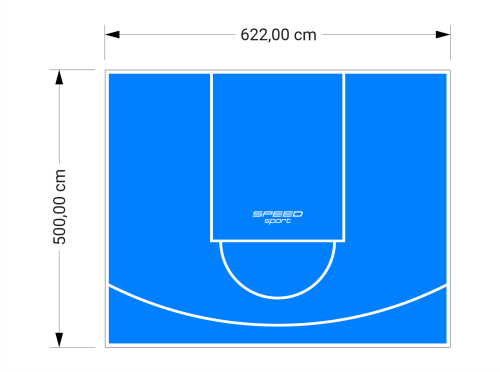 31M2/500X622CM BŁĘKITNE BOISKO DO KOSZYKÓWKI SPEEDSPORT HEXA POWER PRO