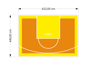 27M2/440X622CM POMARAŃCZOWO-ŻÓŁTE BOISKO DO KOSZYKÓWKI SPEEDSPORT HEXA POWER PRO