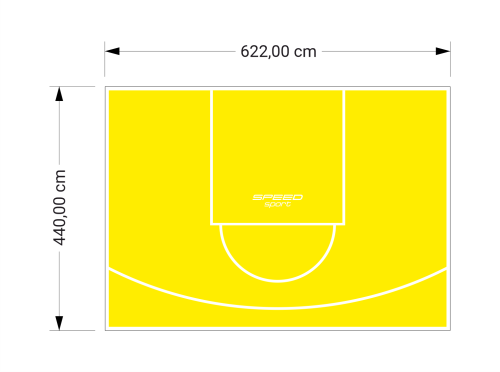 27M2/440X622CM ŻÓŁTE BOISKO DO KOSZYKÓWKI SPEEDSPORT HEXA POWER PRO