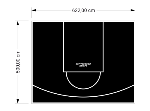 31M2/500X622CM CZARNE BOISKO DO KOSZYKÓWKI SPEEDSPORT HEXA POWER PRO
