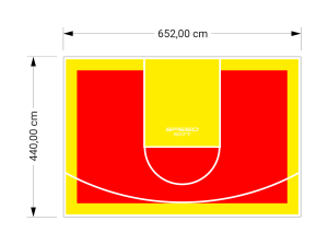 29M2/440X652CM CZERWONO-ŻÓŁTE BOISKO DO KOSZYKÓWKI SPEEDSPORT HEXA POWER PRO