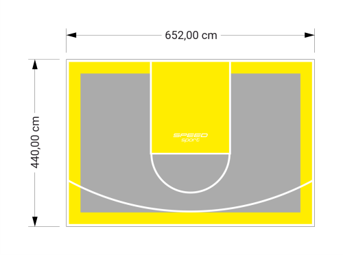 29M2/440X652CM SZARO-ŻÓŁTE BOISKO DO KOSZYKÓWKI SPEEDSPORT HEXA POWER PRO