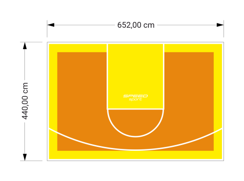 29M2/440X652CM POMARAŃCZOWO-ŻÓŁTE BOISKO DO KOSZYKÓWKI SPEEDSPORT HEXA POWER PRO