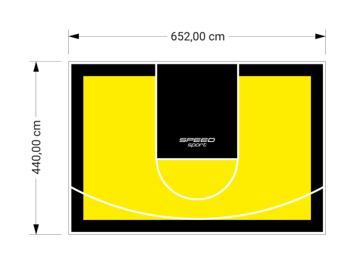 29M2/440X652CM ŻÓŁTO-CZARNE BOISKO DO KOSZYKÓWKI SPEEDSPORT HEXA POWER PRO