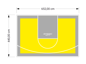29M2/440X652CM ŻÓŁTO-SZARE BOISKO DO KOSZYKÓWKI SPEEDSPORT HEXA POWER PRO