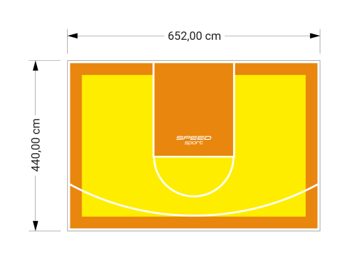 29M2/440X652CM ŻÓŁTO-POMARAŃCZOWE BOISKO DO KOSZYKÓWKI SPEEDSPORT HEXA POWER PRO
