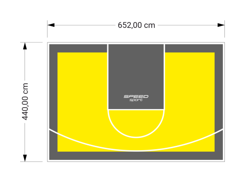 29M2/440X652CM ŻÓŁTO-GRAFITOWE BOISKO DO KOSZYKÓWKI SPEEDSPORT HEXA POWER PRO