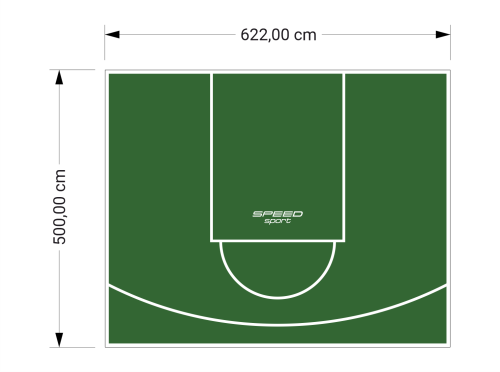 31M2/500X622CM ZIELONE BOISKO DO KOSZYKÓWKI SPEEDSPORT HEXA POWER PRO